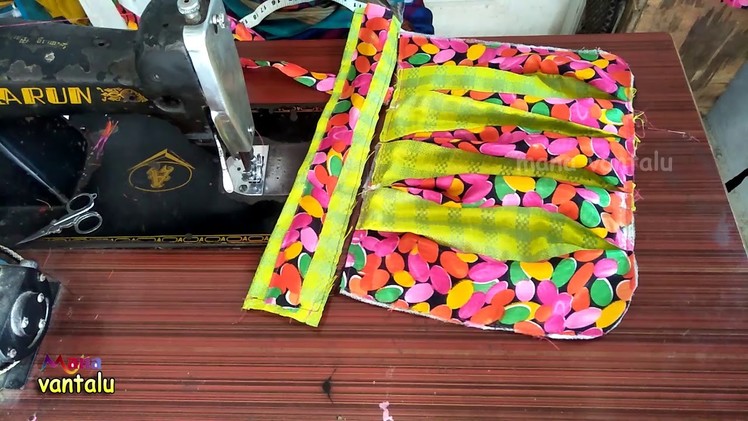 Best re-use of waste cloth.EASY.handmade big shopping bag  lunch bag. handbag cutting and stitching
