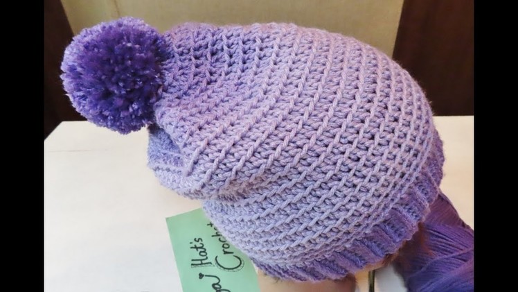 Crochet Shades of Violet Slouchy Hat Part 2