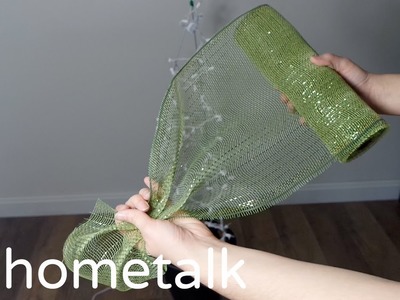 Easy Deco Mesh Topiary - Grab a tomato cage and deco mesh for this 2-in-1 porch idea! | Hometalk