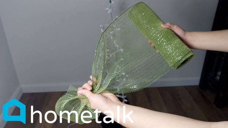 Easy Deco Mesh Topiary - Grab a tomato cage and deco mesh for this 2-in-1 porch idea! | Hometalk