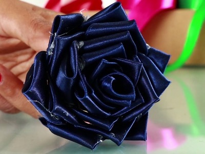 Easy DIY Satin Ribbon Rose Flowers | Hand Embroidery Designers Craft Ideas | Ark Craft Works