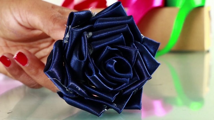 Easy DIY Satin Ribbon Rose Flowers | Hand Embroidery Designers Craft Ideas | Ark Craft Works