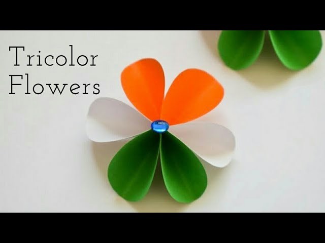 Easy Tricolor Paper Flowers | DIY Craft Ideas for Republic Day | Republic Day Craft Ideas with Paper
