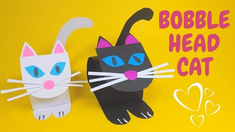 How to Make a Bobble Head Paper Cat | Easy Paper Crafts for Kids
