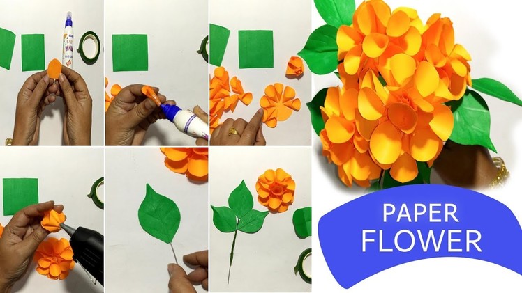 How to Make Beautiful Paper Flower - DIY Paper Flower Step by Step Tutorial