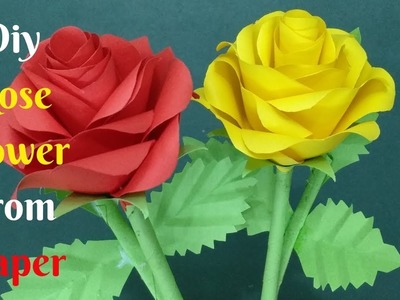 How To Make Paper Rose Flower Easy | Diy Rose Flower From Paper | Home Diy Crafts Paper