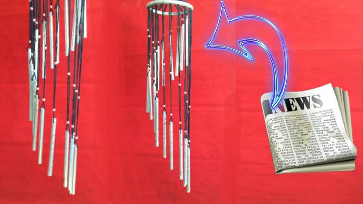 Newspaper wind chime | newspaper jhumar || wall hanging | newspaper craft | HMA##289