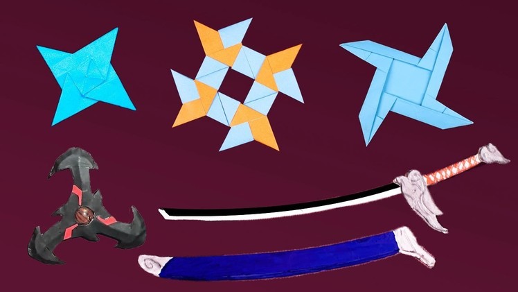 Top 05 Easy Origami Ninja Star.sword.Knife - How to make