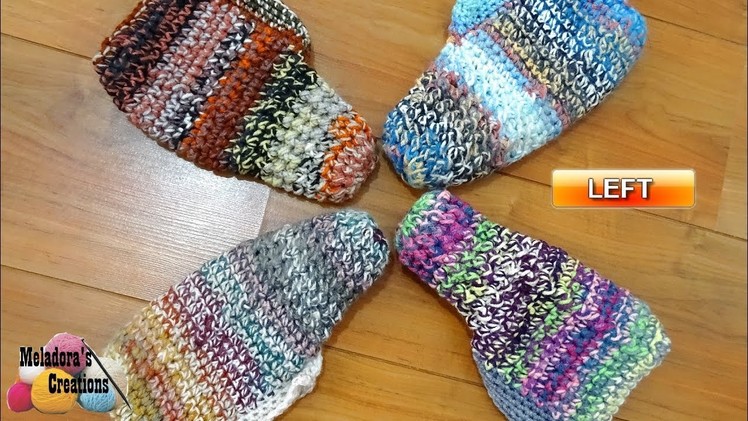 Beginner Crochet Booties for Adults - Left handed Crochet Tutorial