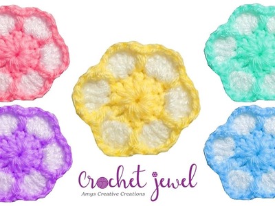 Crochet 6 Petal Easy Flower for Beginners - Crochet Jewel