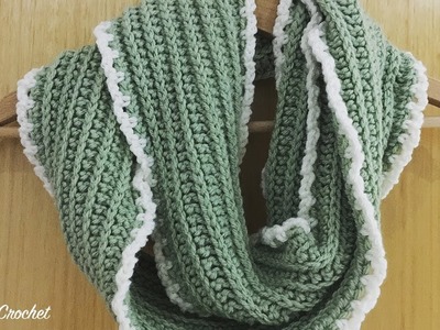 Crochet a very easy and quick chunky Ribbed Infinity Scarf!