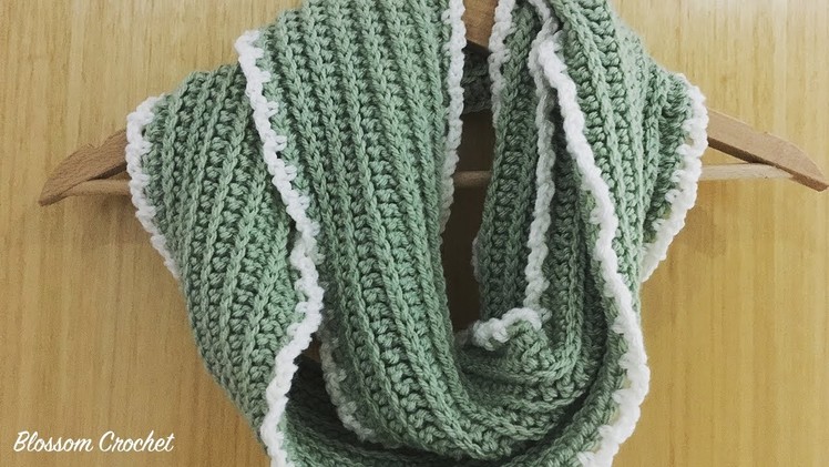 Crochet a very easy and quick chunky Ribbed Infinity Scarf!