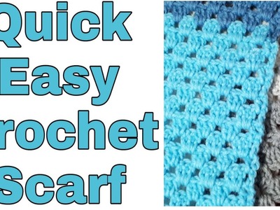 Crochet granny stripe scarf. 1 skein 1 evening scarf. Easy quick Crochet scarf tutorial