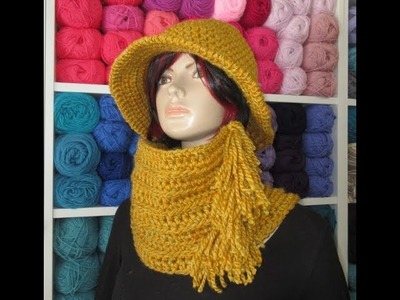 Crochet neck warmer or cowl for the set with winter hat  m4v
