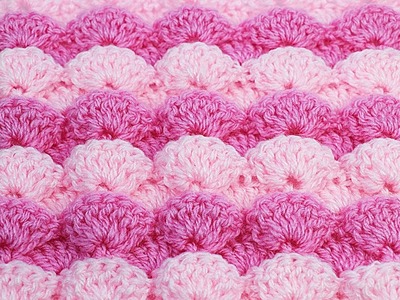 Crochet stitch of embossed fans very easy  #crochet, crochetveryeasy