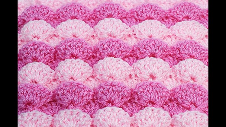 Crochet stitch of embossed fans very easy  #crochet, crochetveryeasy