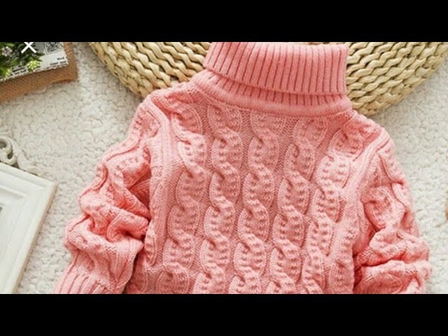 Cute High Neck Cable Sweater For Boys And Girls.Simple Cable Design In Hindi-MUST TRY!!:Design-227