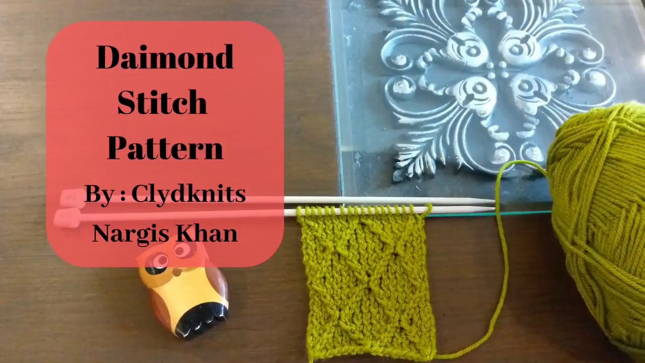 DIAMOND Knit Stitch Pattern By Clydknits