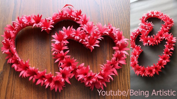 DIY Paper Heart Wall Hanging - Easy Wall Decoration Ideas - Paper craft