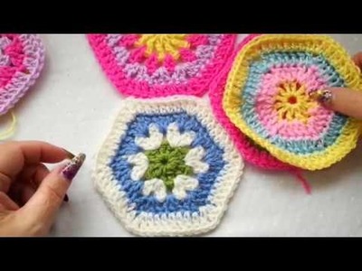 Granny hexagon easy crochet tutorial Crochet Nuts