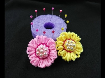 Hand Embroidery Amazing Hack | Sewing Hack With Wool Yarn | Flower With Wool | Sewing Hack