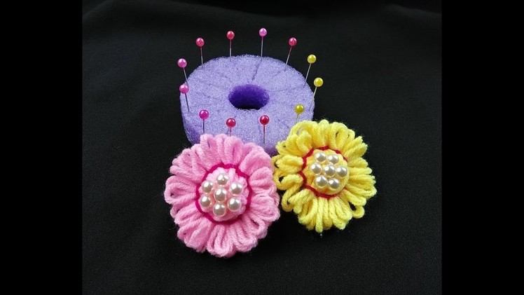 Hand Embroidery Amazing Hack | Sewing Hack With Wool Yarn | Flower With Wool | Sewing Hack
