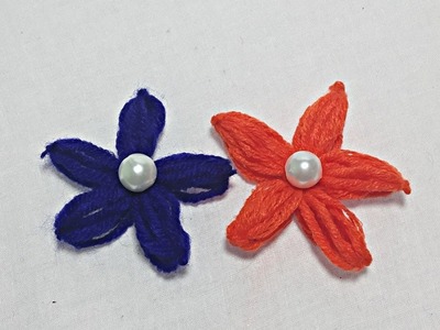how make woolen flower