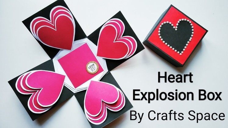 Heart Explosion Box Tutorial | Valentine Day Gift Ideas | By Crafts Space