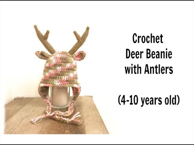 How to Crochet Deer Beanie with Antlers (4-10 years old)