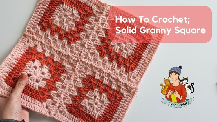 How To Crochet Half Solid. Half Granny Squares