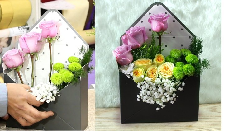 How to make bouquet same like envelope || Easy Flower Arrangement in a short time