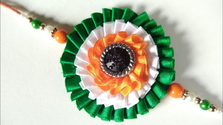 Indian Tricolour rakhi using ribbon | New design
