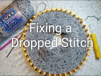 Loom knitting - Fix a Dropped Stitch
