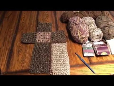 Prayer Afghan crochet cross. masculine blanket