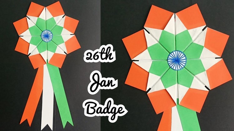 Republic Day Badge.How to make Indian Tricolor Badge.26th January Crafts.Indian Tricolor Flag Badge