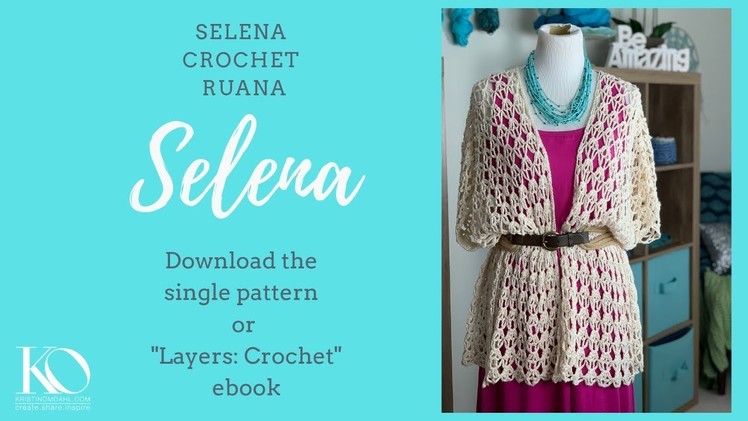 Selena Crochet Ruana Easy Beginner Project in Multiple Sizes  LEFT HAND