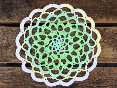 Shades of Green Crochet Doily Tutorial - Easy Pattern