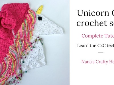 Unicorn C2C Corner to Corner Crochet Tutorial