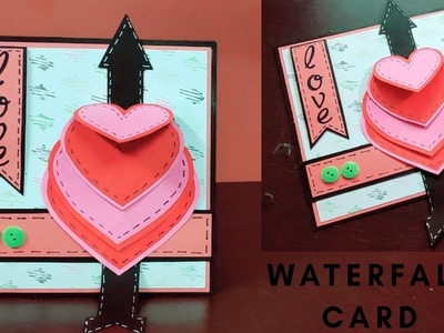 Waterfall card tutorial\handmade card for birthday \anniversary\love card\ diy waterfall card