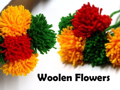 Woolen Thread Flower Making Step by Step | Woolen Flower Design