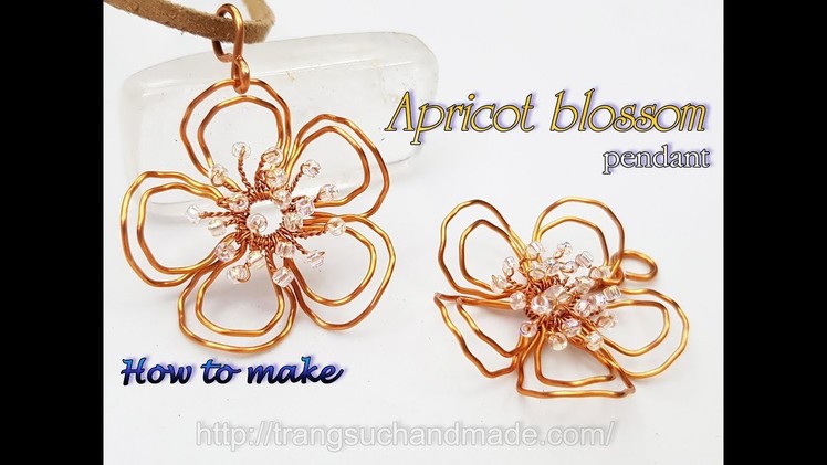 Apricot blossom pendant - How to make wire jewelry 457