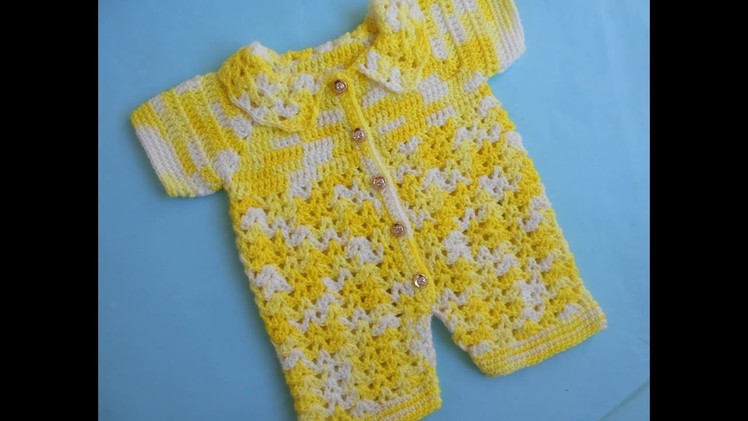 Baby Romper Sweater.Easy Crocheted Baby Jumper Sweater