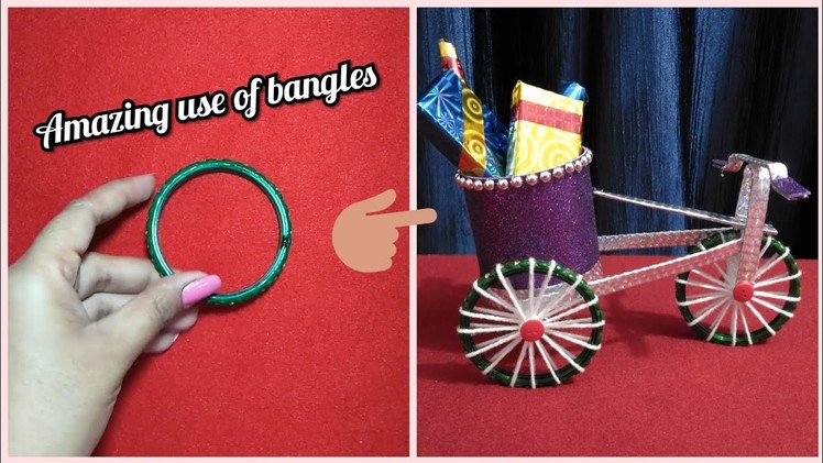 Bangles craft. DIY Cycle from bangles. Best out of waste craft idea