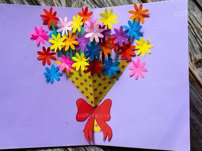 Beautiful FLOWER POP UP CARD | Mother's Day Card | Craft for Kids