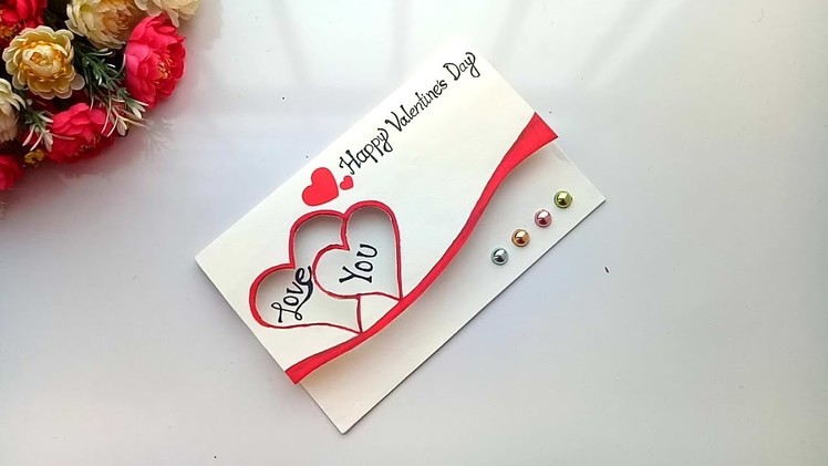 Beautiful Handmade Valentine's Day Card Idea. DIY Greeting Cards for Valentine's Day card.