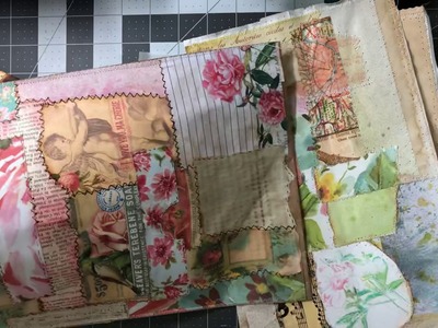 Collaging paper bags and envelopes and more to use up your scraps