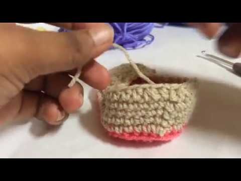 Crochet for Beginners: Baby Shoe - Part 2- Making the upper part (Sinhala)