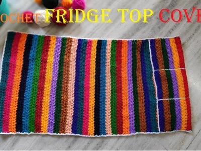 Crochet fridge top cover | with pockets |  crochet tamil | with English subtitle
