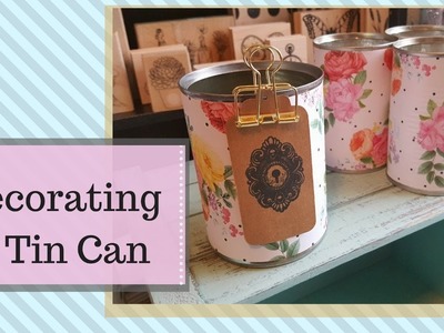 Decorate A Tin Can with Hobby Lobby Clearance Paper Roll.