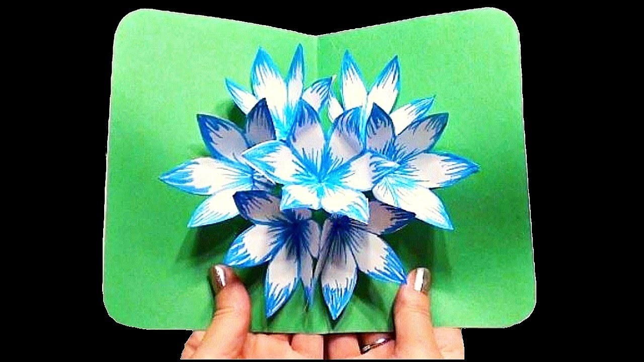 DIY 3D flower POP UP card Step by Step Valentines and Mothers Day Card